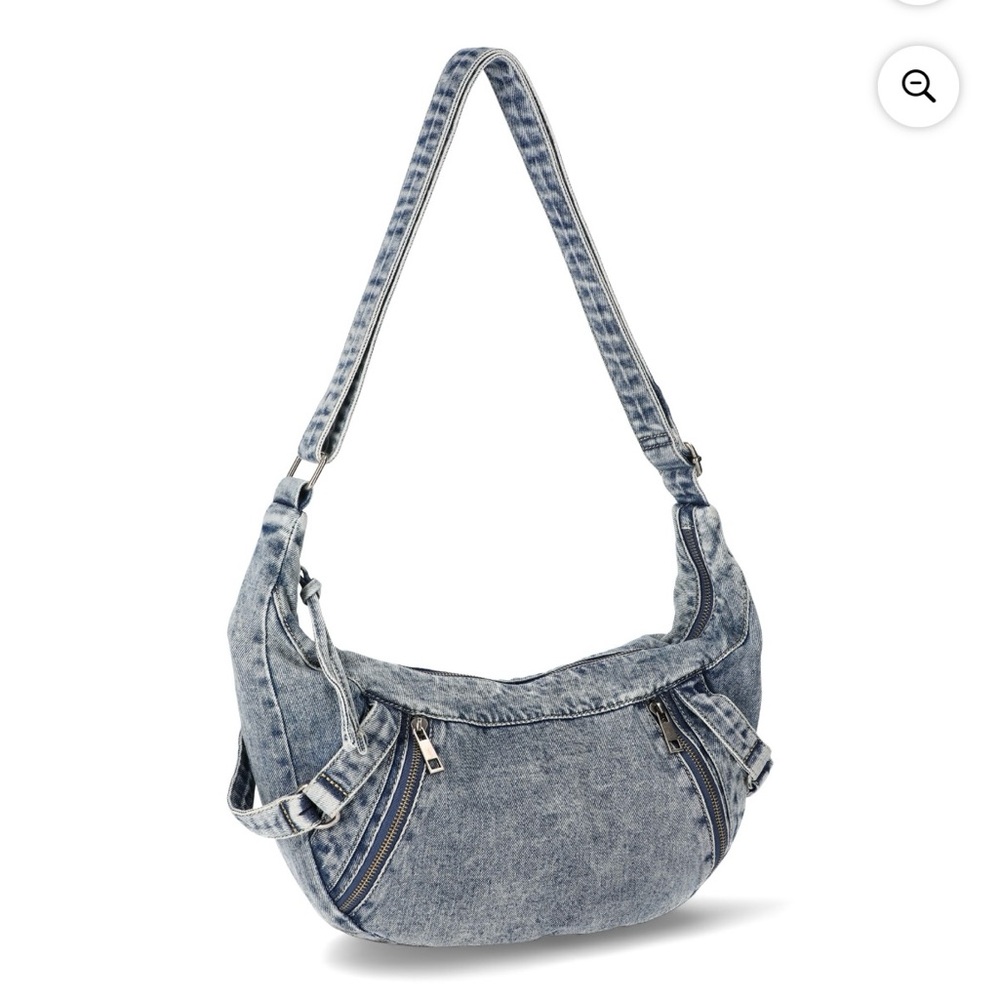SOLD! No boundaries Denim Shoulder Bag with Zipper Pockets